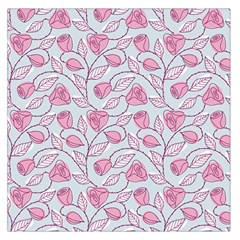 Pink Roses Pattern Large Satin Scarf (square) by JadehawksAnD