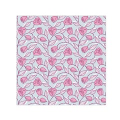 Pink Roses Pattern Small Satin Scarf (square) by JadehawksAnD