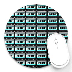 Aqua Cassette Round Mousepads by snowwhitegirl