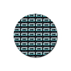 Aqua Cassette Rubber Coaster (round)  by snowwhitegirl