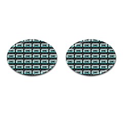 Aqua Cassette Cufflinks (oval) by snowwhitegirl