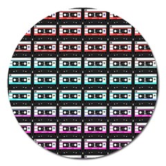 Three Color Ombre Cassette Magnet 5  (round) by snowwhitegirl