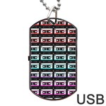 Three Color Ombre Cassette Dog Tag USB Flash (Two Sides) Front