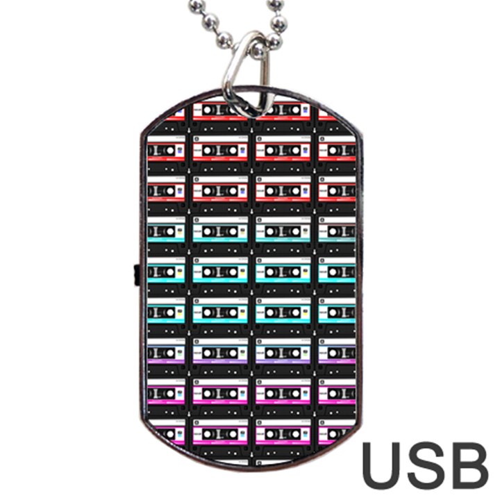 Three Color Ombre Cassette Dog Tag USB Flash (Two Sides)