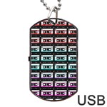 Three Color Ombre Cassette Dog Tag USB Flash (Two Sides) Back