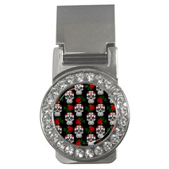 Skull Pattern Black Money Clips (cz)  by snowwhitegirl