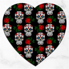 Skull Pattern Black Jigsaw Puzzle (heart) by snowwhitegirl