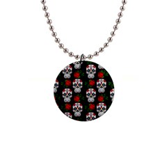 Skull Pattern Black Button Necklaces by snowwhitegirl