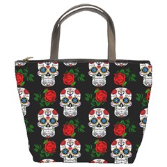 Skull Pattern Black Bucket Bag by snowwhitegirl