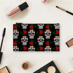 Skull Pattern Black Cosmetic Bag (small)