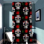 Skull Pattern Black Shower Curtain 36  x 72  (Stall)  Curtain(36 X72 ) - 33.26 x66.24  Curtain(36 X72 )