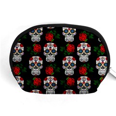 Skull Pattern Black Accessory Pouch (medium)