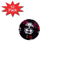 Mexican Skull Lady 1  Mini Magnet (10 Pack)  by snowwhitegirl