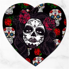 Mexican Skull Lady Jigsaw Puzzle (heart) by snowwhitegirl