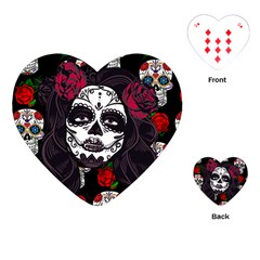 Mexican Skull Lady Playing Cards (heart)