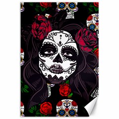 Mexican Skull Lady Canvas 12  X 18  by snowwhitegirl