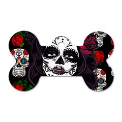 Mexican Skull Lady Dog Tag Bone (two Sides) by snowwhitegirl