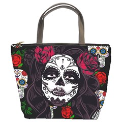 Mexican Skull Lady Bucket Bag by snowwhitegirl