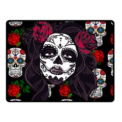 Mexican Skull Lady Double Sided Fleece Blanket (small)  by snowwhitegirl