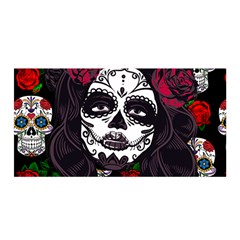 Mexican Skull Lady Satin Wrap by snowwhitegirl