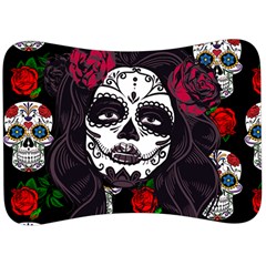 Mexican Skull Lady Velour Seat Head Rest Cushion