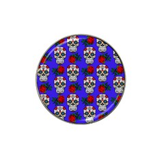 Skull Pattern Blue Hat Clip Ball Marker