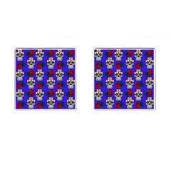 Skull Pattern Blue Cufflinks (Square)