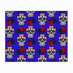 Skull Pattern Blue Small Glasses Cloth (2-Side)