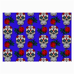 Skull Pattern Blue Large Glasses Cloth (2-Side)