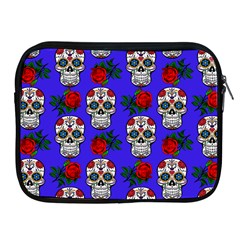 Skull Pattern Blue Apple iPad 2/3/4 Zipper Cases