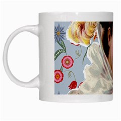 Victorian Lady Blue Floral White Mugs by snowwhitegirl