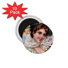 Victorian Lady Blue Floral 1 75  Magnets (10 Pack)  by snowwhitegirl