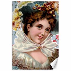 Victorian Lady Blue Floral Canvas 20  X 30  by snowwhitegirl