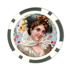 Victorian Lady Blue Floral Poker Chip Card Guard by snowwhitegirl