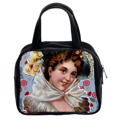 Victorian Lady Blue Floral Classic Handbag (two Sides) by snowwhitegirl