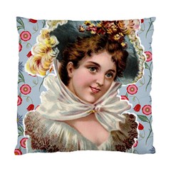 Victorian Lady Blue Floral Standard Cushion Case (one Side) by snowwhitegirl