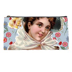 Victorian Lady Blue Floral Pencil Cases by snowwhitegirl