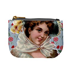 Victorian Lady Blue Floral Mini Coin Purse by snowwhitegirl