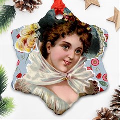 Victorian Lady Blue Floral Ornament (snowflake) by snowwhitegirl