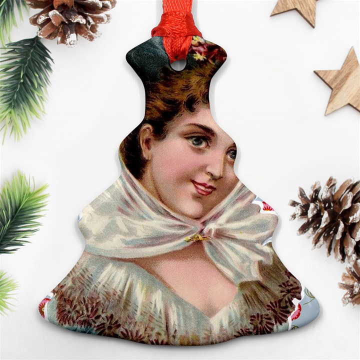 Victorian Lady Blue Floral Ornament (Christmas Tree) 