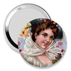 Victorian Lady Blue Floral 3  Handbag Mirrors by snowwhitegirl