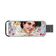 Victorian Lady Blue Floral Portable Usb Flash (two Sides) by snowwhitegirl