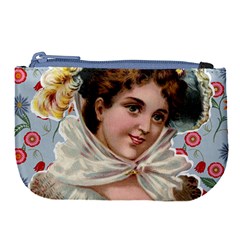 Victorian Lady Blue Floral Large Coin Purse by snowwhitegirl