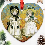 Little Victorian Girls Ornament (Heart) Front