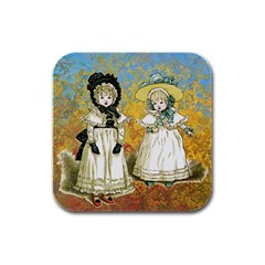 Little Victorian Girls Rubber Square Coaster (4 Pack)  by snowwhitegirl