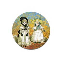 Little Victorian Girls Magnet 3  (round) by snowwhitegirl