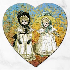 Little Victorian Girls Jigsaw Puzzle (heart) by snowwhitegirl