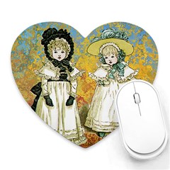 Little Victorian Girls Heart Mousepads by snowwhitegirl