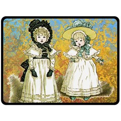 Little Victorian Girls Double Sided Fleece Blanket (large)  by snowwhitegirl