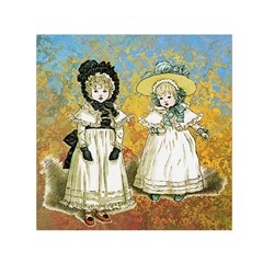 Little Victorian Girls Small Satin Scarf (square) by snowwhitegirl